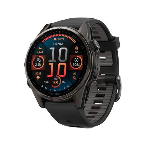 Умные часы Garmin Fenix 8, 43мм, Amoled Sapphire Carbon Gray DLC Titanium Black / Pebble Gray (010-02903-21)
