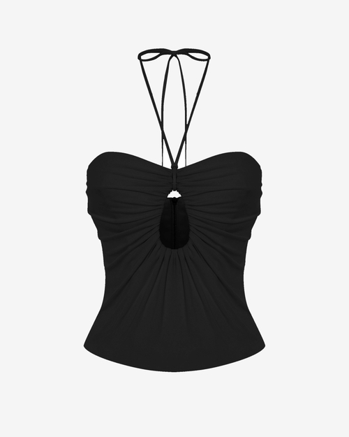 Топ корсетного типа из трикотажа со сборкой