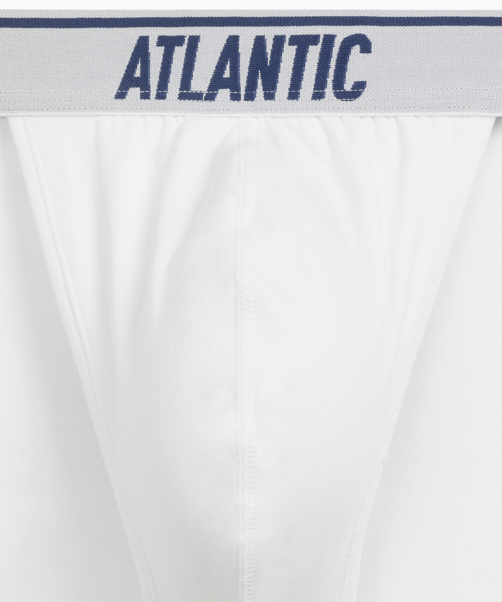 Мужские трусы слипы танга Atlantic, набор 3 шт., хлопок, белые, 3MP-220