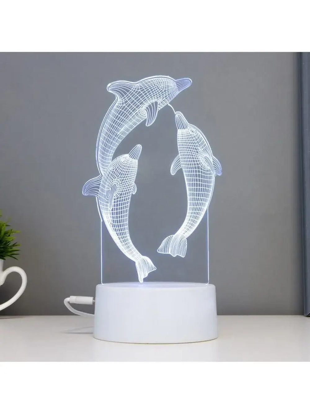 Светильник сенсорный «Дельфины» LED 7 цветов USB/от батареек