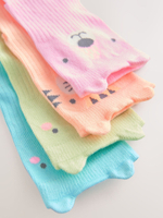 Носки хлопковые для девочки Next AT4-457, 4 шт., Розовый, Голубой, Салатовый