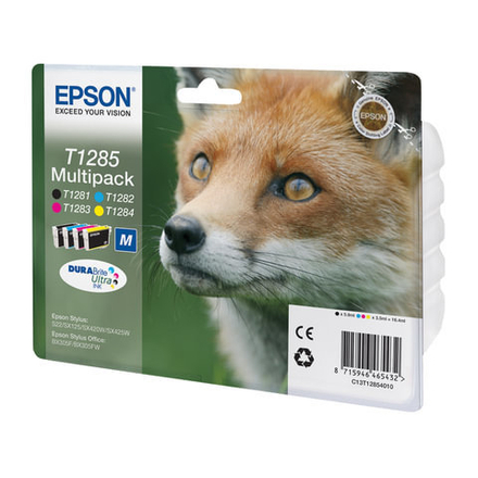 Картридж струйный EPSON (C13T12854010/12) Stylus S22/SX125/SX420W/ SX425/BX305FW, комплект, оригинальный, 4 цвета