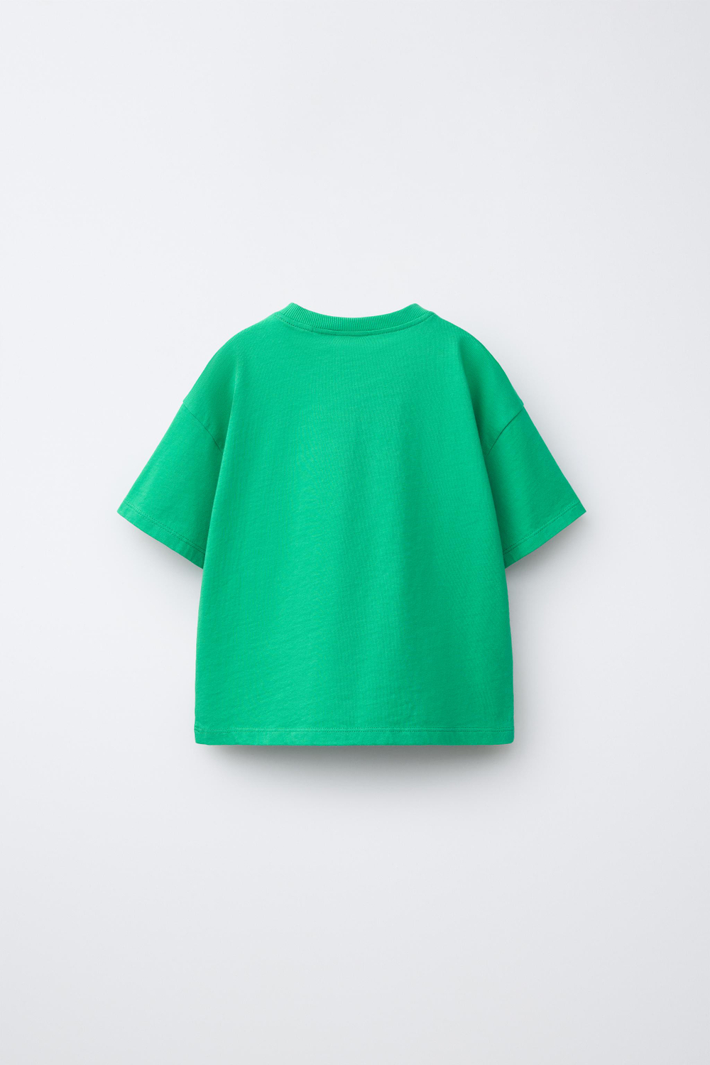 ZARA ФУТБОЛКА С ПРИНТОМ, ЗЕЛЕНЫЙ