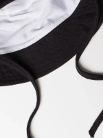 Черная детская панама на лето с завязками