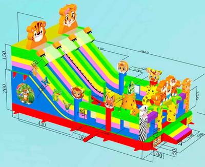 Коммерческий надувной батут «Тигриная страна 5», 9*5*5 м