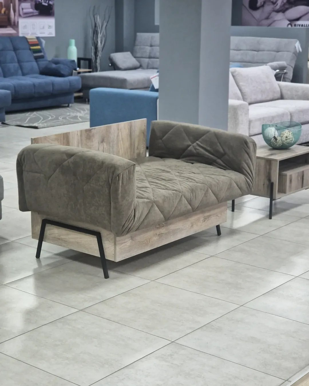 Джуниор кушетка Camel maron, ВариантКроя1, &lt;Р&gt;, ППУ, Дуб Эндгрейн /