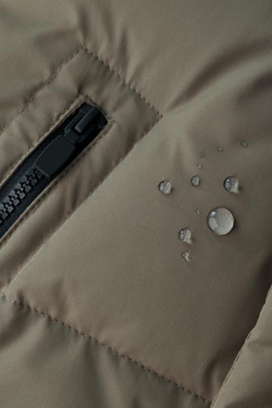 ZARA ДЛИННЫЙ ПУХОВИК ИЗ ПЕРА И ПУХА WATER REPELLENT И WIND RESISTANT, ХАКИ