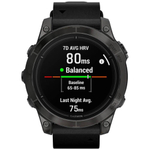 Умные часы Garmin Epix Pro (Gen 2) 47 мм Sapphire Edition титан DLC Carbon Grey с черным ремешком