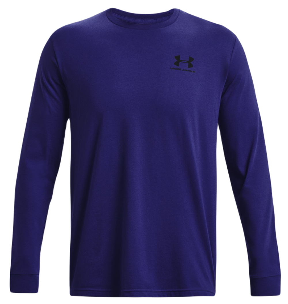 Мужская теннисная футболка теннисная Under Armour Men's Sportstyle Left Chest Long Sleeve - sonar blue/black