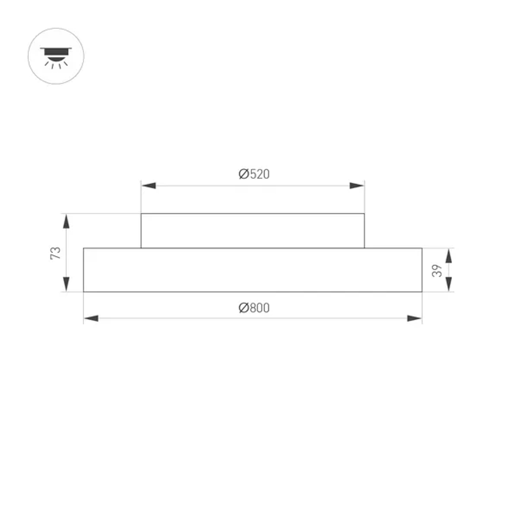 Светильник SP-ESTELY-R800-60W Warm2700 (WH, 80 deg, 230V, TRIAC) (Arlight, IP20 Металл, 5 лет) 055575
