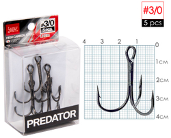 Крючки-тройники LUCKY JOHN Predator LJH234 №3/0, 5 шт