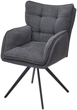 Стул ORTEGA 180 град.поворот. Brego-16 Темно-серый, ткань/ Maison 95 Темно-серый, PU/Черный