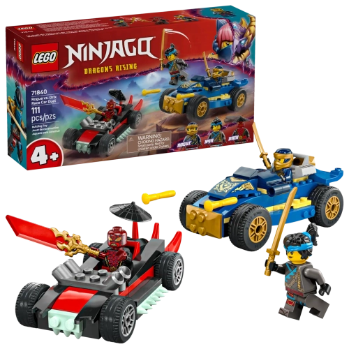 Конструктор LEGO Ninjago 71840 Дуэль гоночных автомобилей Rogue и Drix