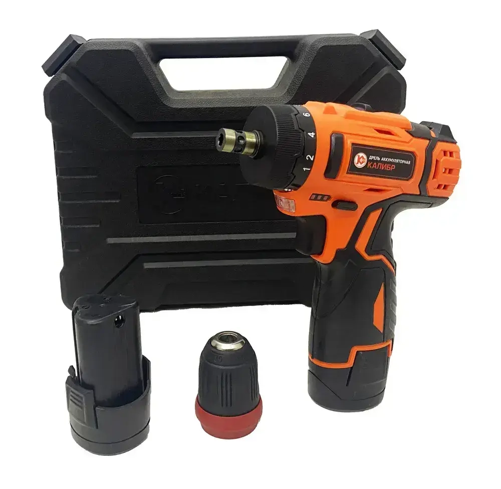 Аккумуляторная дрель-шуруповерт Калибр ДА-12 2 скоростной Съемный патрон