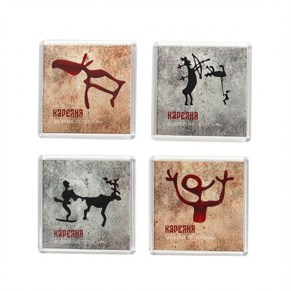 Акриловый магнит «Петроглифы» квадратный