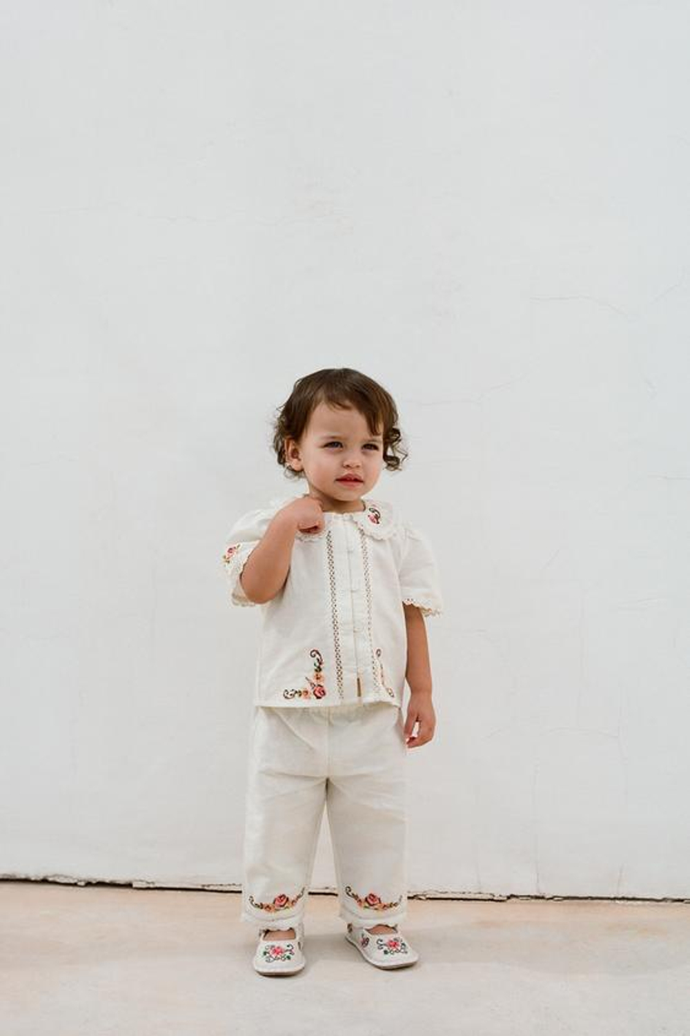 ZARA РУБАШКА С ВЫШИВКОЙ, ЭКРЮ