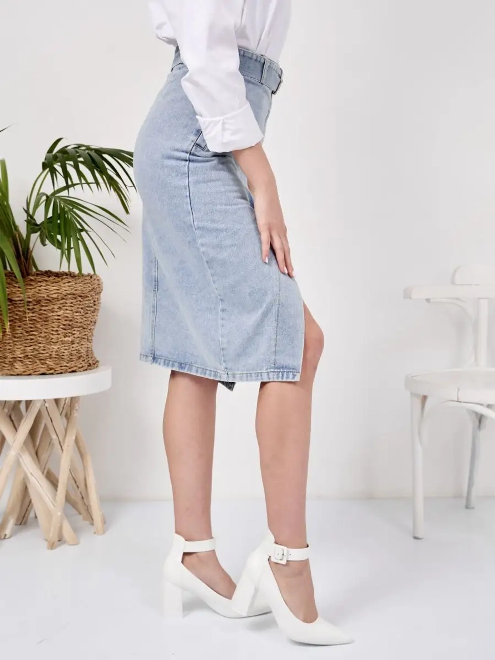 ✿ Юбка джинсовая миди с разрезом ✿