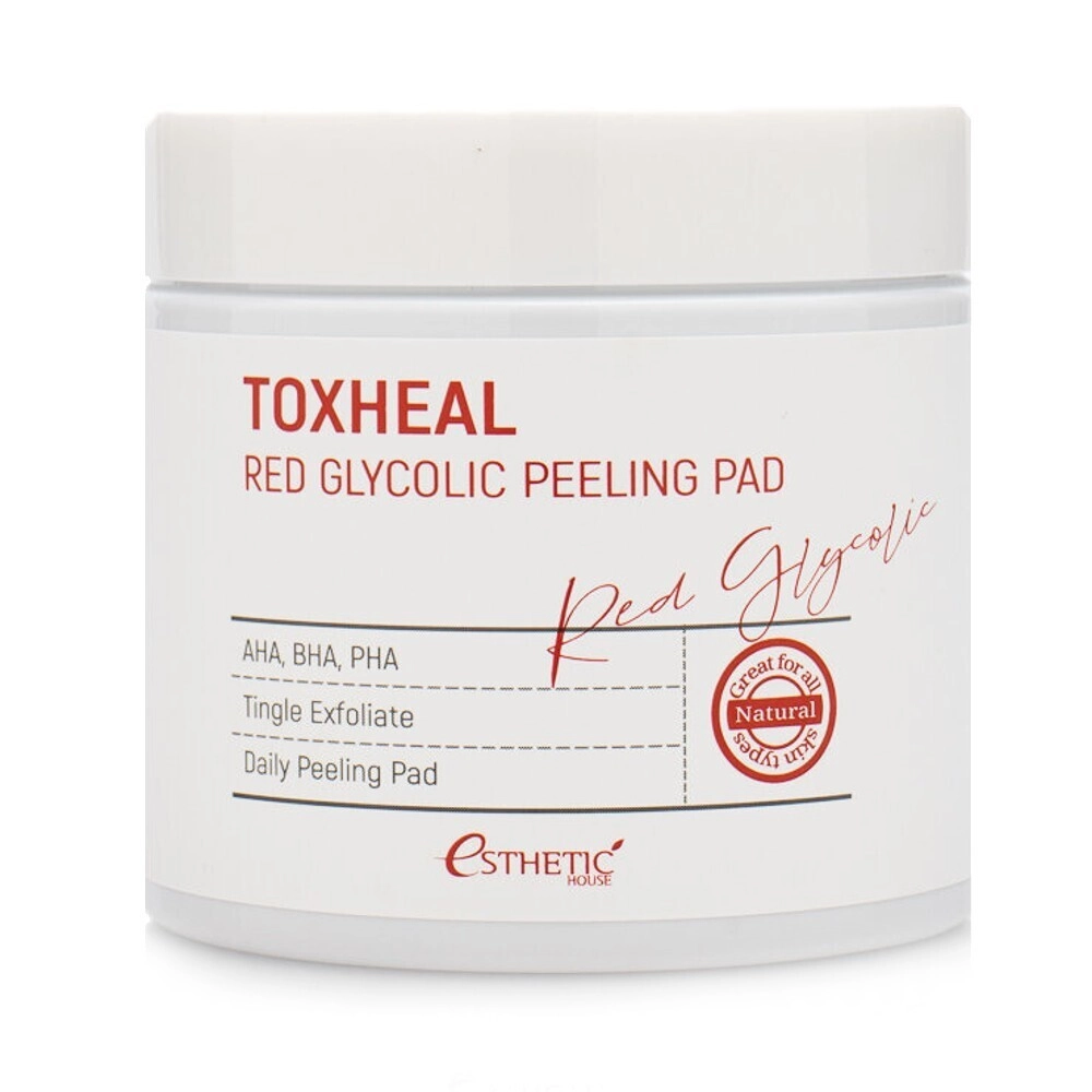 Очищающие диски Esthetic House Toxheal Red Glycolic Peeling Pad 100 мл (100 шт)