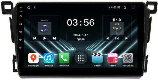Магнитола для Toyota RAV4 XA40 2012-2019 (рамка под 9") - FarCar DX9-7055-9 монитор 9" IPS на Android 13, 4+64Гб, CarPlay
