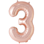 Шар фольгированный Цифра 3 101 см (Розовое Золото)