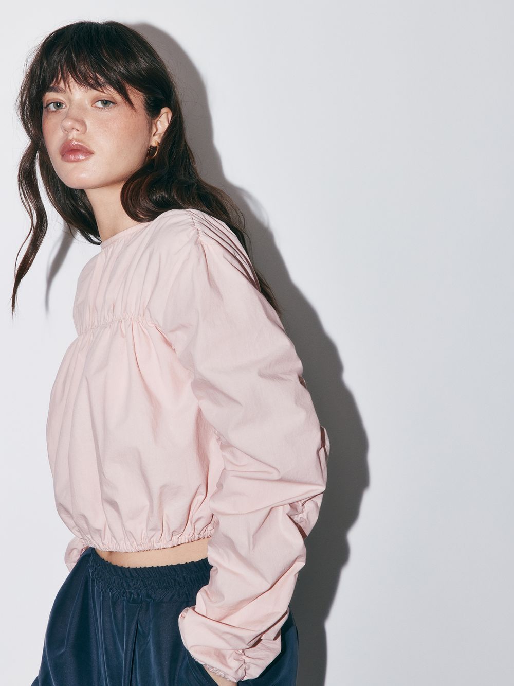 Рубашка с драпировкой "Пепельная роза" женская