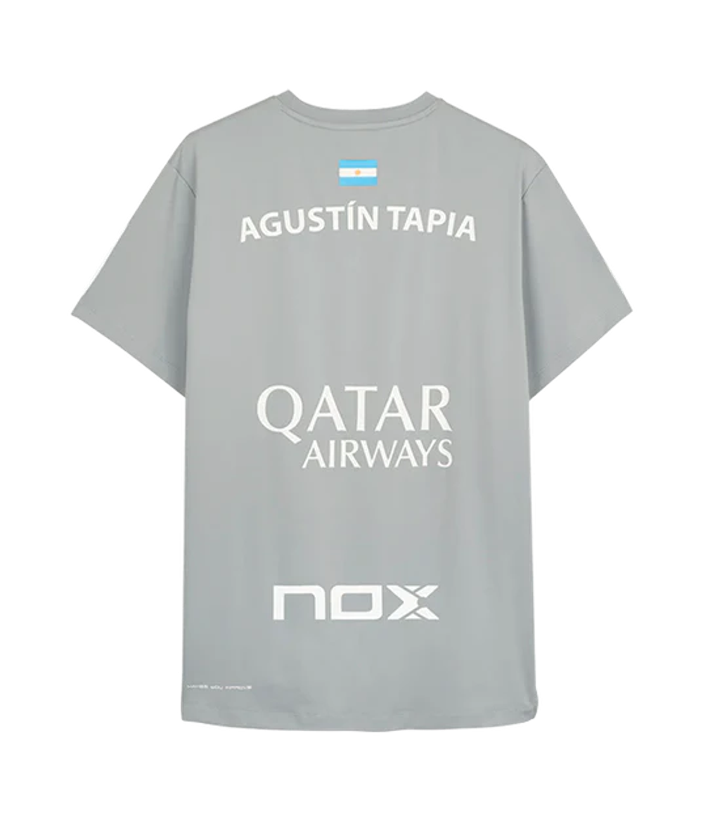 Футболка для падел NOX Agustín Tapia Серая | Размер М