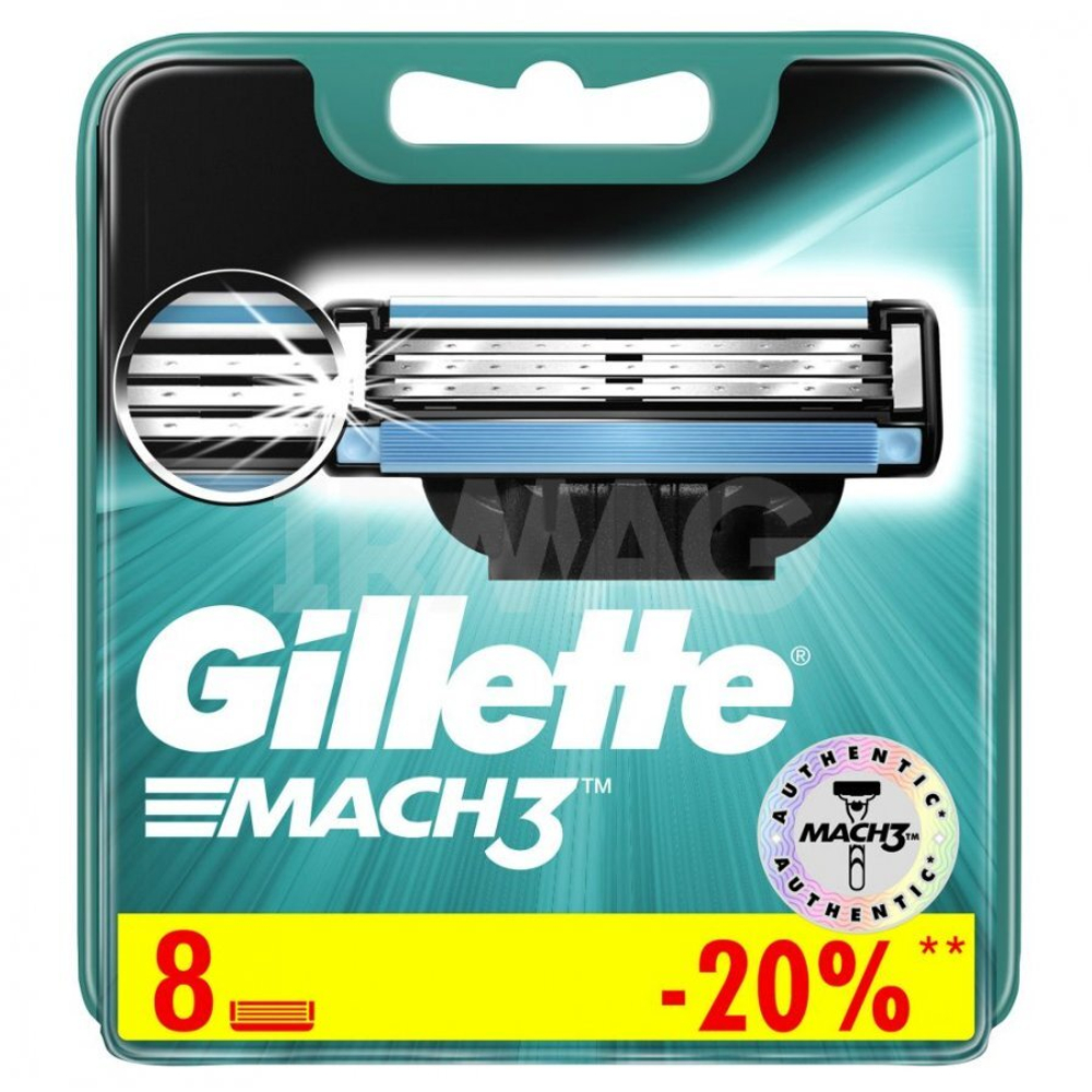 Gillette Mach-3 Кассеты для станка  (8 шт)