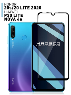 Защитное стекло ROSCO для Honor 20 Lite 2020;Huawei P30 Lite;Honor 20S;Huawei nova 4e оптом (арт. HW-P30L-FSP-GLASS-BLACK)