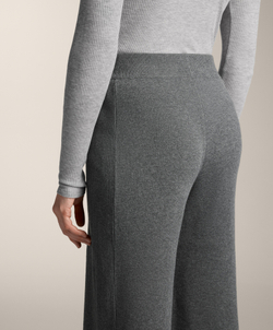 OYSHO Прямые брюки с резинкой по бокам, темно-серый