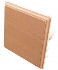 Жаростойкий низковольтный вентилятор для бани и сауны ММ-S LV 100 дерево квадрат 105 м³/час