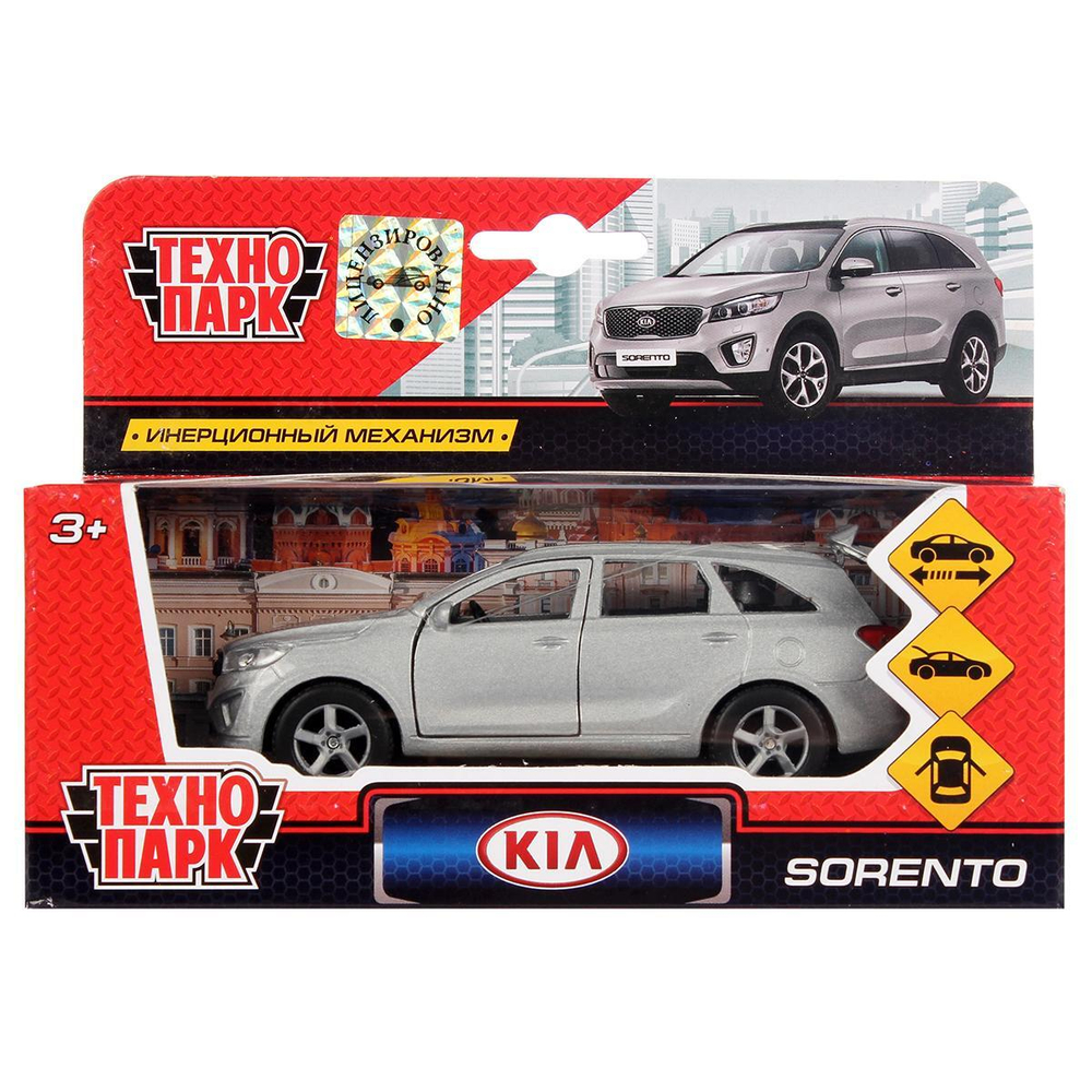 Модель ин. мет. "Kia Sorento Prime" 12см. серебристый, откр.дв.коробка SB-17-75-KS-N(SL)-WB (Технопарк)