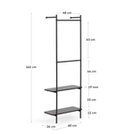 Вешалка для одежды Galatia из меламина и металла с черной отделкой 60 x 162 см