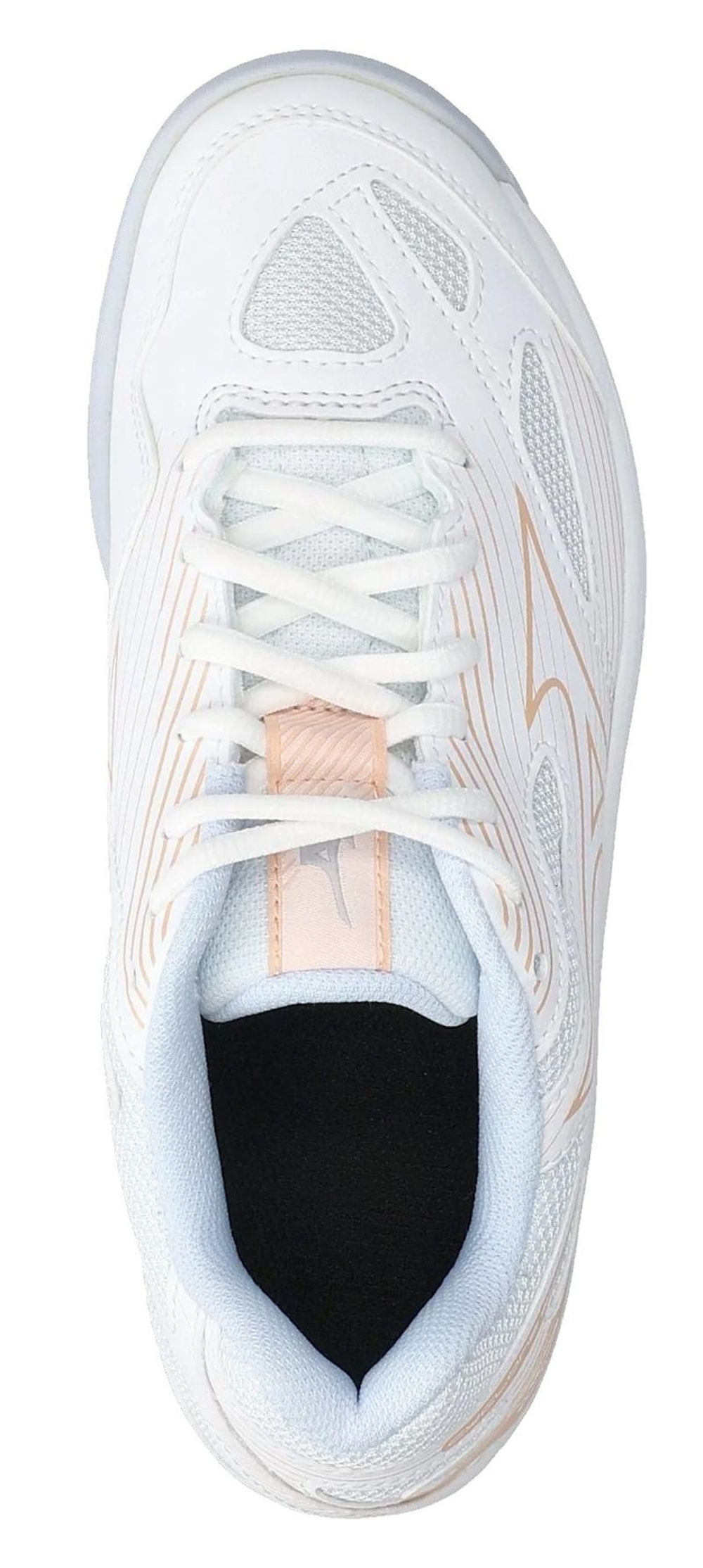 Женские кроссовки для бадминтона/сквоша Mizuno Cyclone Speed 4 - white/peach parfait/halogen blue