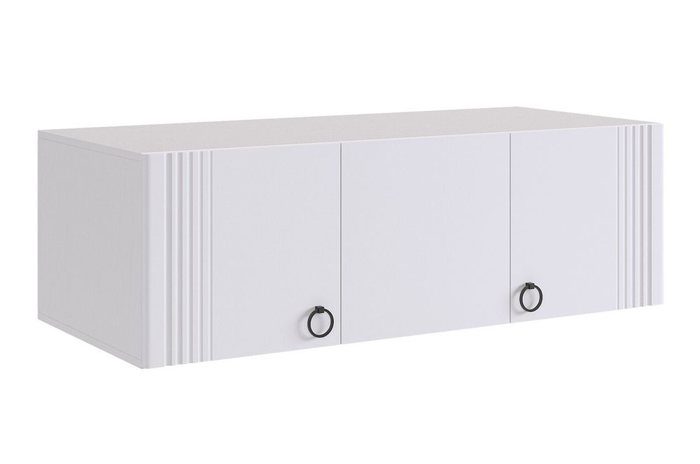 Антресоль трехдверная "Ева" 117.01 (белое дерево/белый матовый)