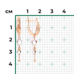 Серьги «Ландыши» с английским замком из комбинированного золота с эмалью