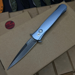 Нож Pro-Tech DON - небесная рукоять алюминий, клинок блэквош