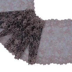 Вышивка на сетке чёрная/сер.пион 20 см