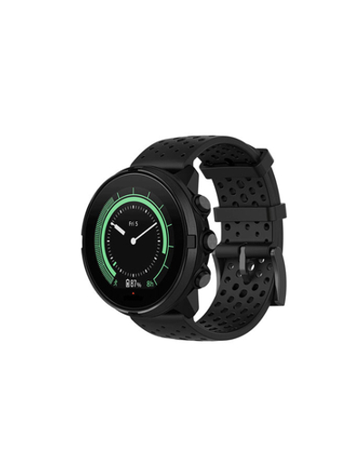 Силиконовый дышащий ремешок Suunto 24 mm для 9 / 9 Baro / 7 / D5 / Spartan Sport быстросъемный (Athletic 1) короткий (Черный)