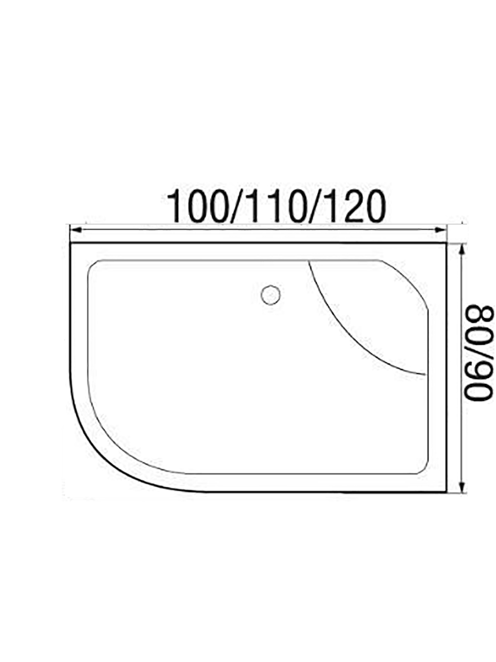 Душевая кабина RIVER NARA 110/80/44 МТ R 110x80x210 10000002816 Правая или левая  Ассимметрия
