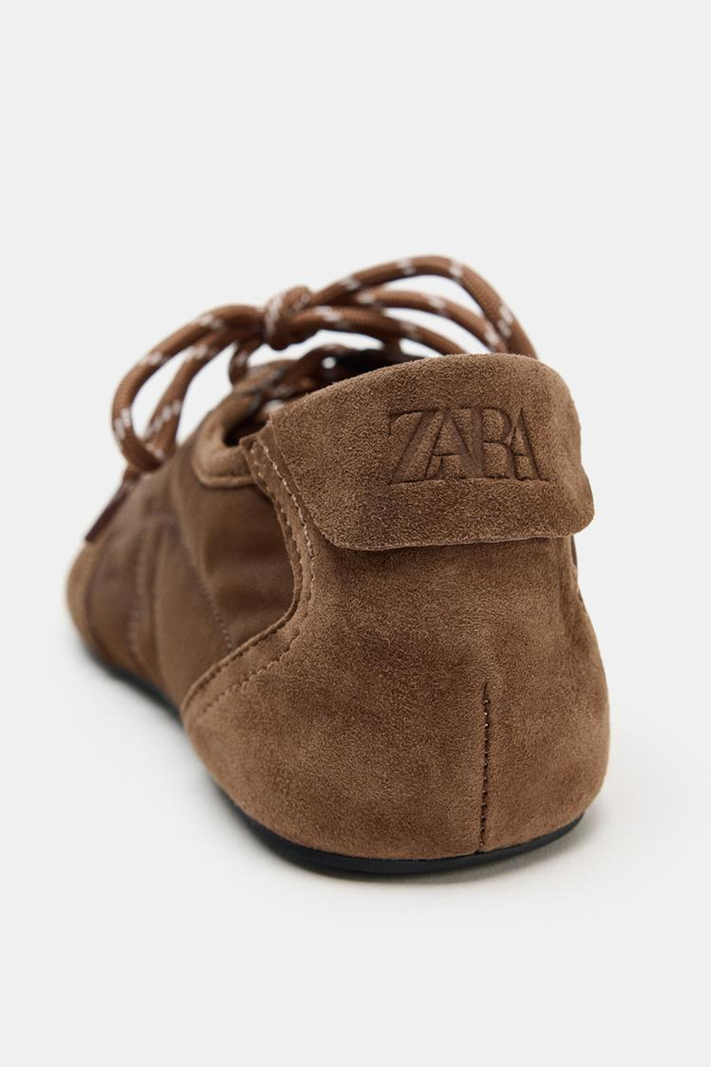 ZARA КОМБИНИРОВАННЫЕ БАЛЕТКИ, КОРИЧНЕВЫЙ