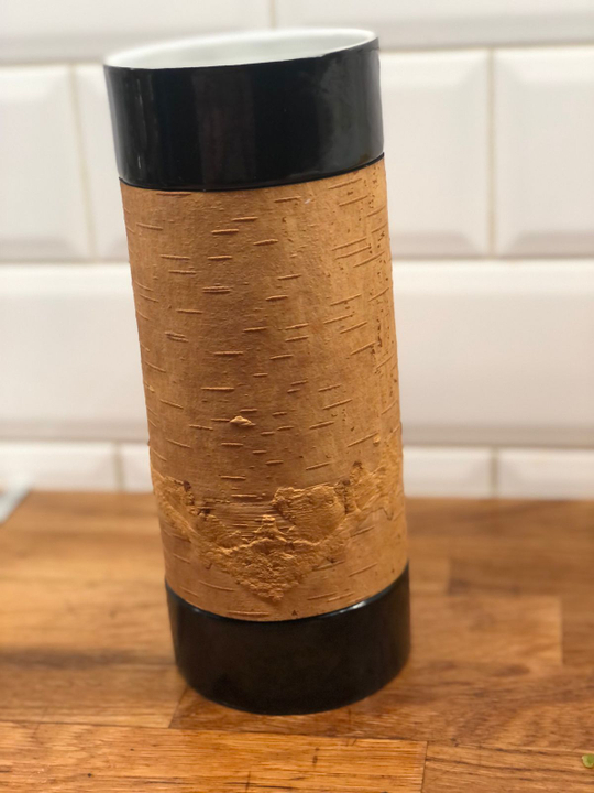 Ваза фарфоровая с берестой. Коллекция Бревно (Log)