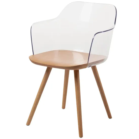 Стул Klam c прозрачной спинкой c подлокотниками