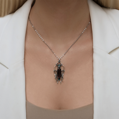 "Торвальд" подвеска в серебряном покрытии из коллекции "Модерн" от Jenavi с замком карабин