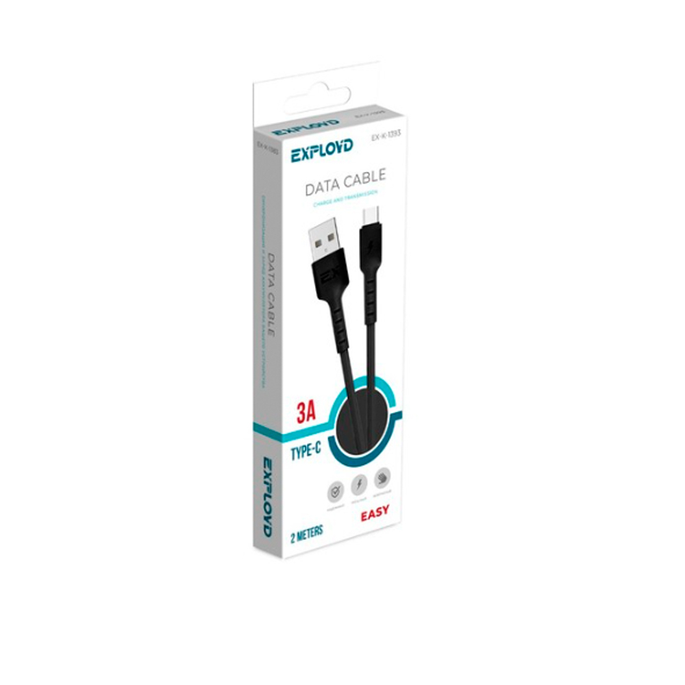 Кабель USB TYPE-C чёрный 1м Exployd EX-K-1263