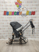 Санки-коляски Galaxy Snow Glory Gloss серый