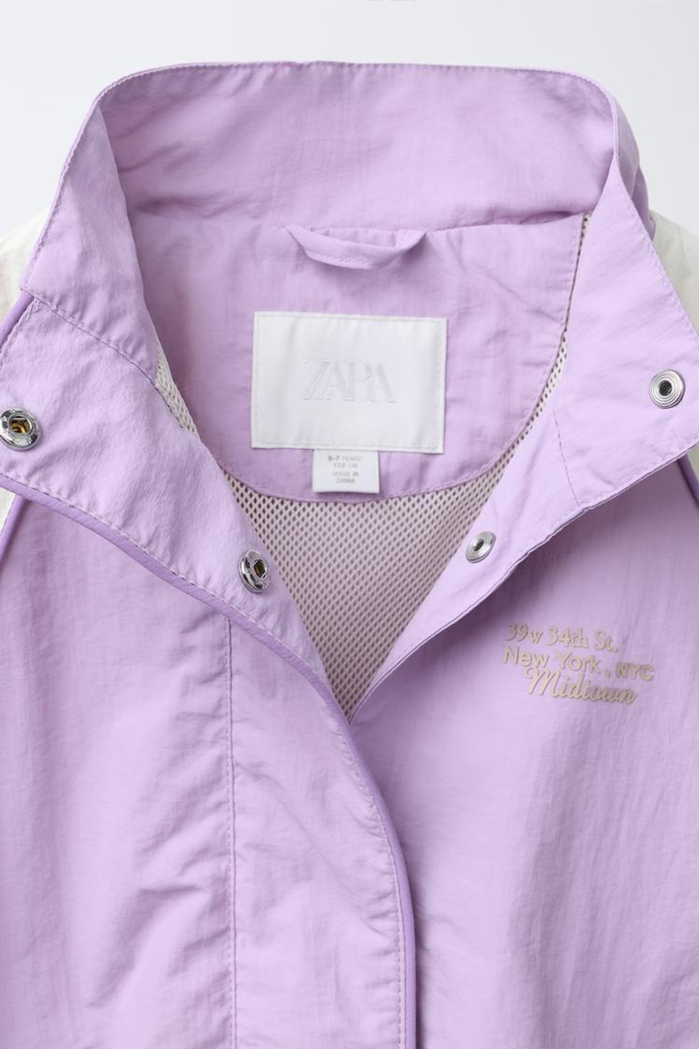 ZARA ДОЖДЕВИК С КОНТРАСТНОЙ ОТДЕЛКОЙ, ЦВЕТ МАЛЬВЫ