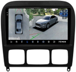 Магнитола для Mercedes-Benz S-класс W220 1998-2005 (рамка черная) - Teyes CC3-2K-360 на Android 10, 2K QLED, 6Гб+128Гб, CarPlay, 4G SIM-слот, 4 камеры в комплекте