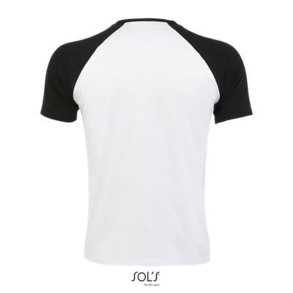 Футболка двухцветная FUNKY. C рукавами реглан. 100% хлопок Белый/Красный  S