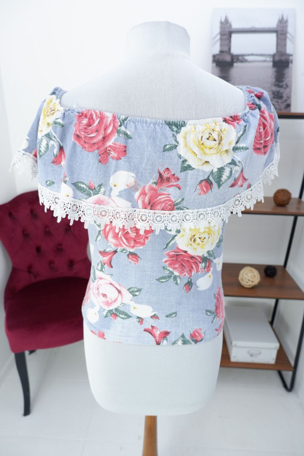 Топ с принтом из хлопка 40 размер