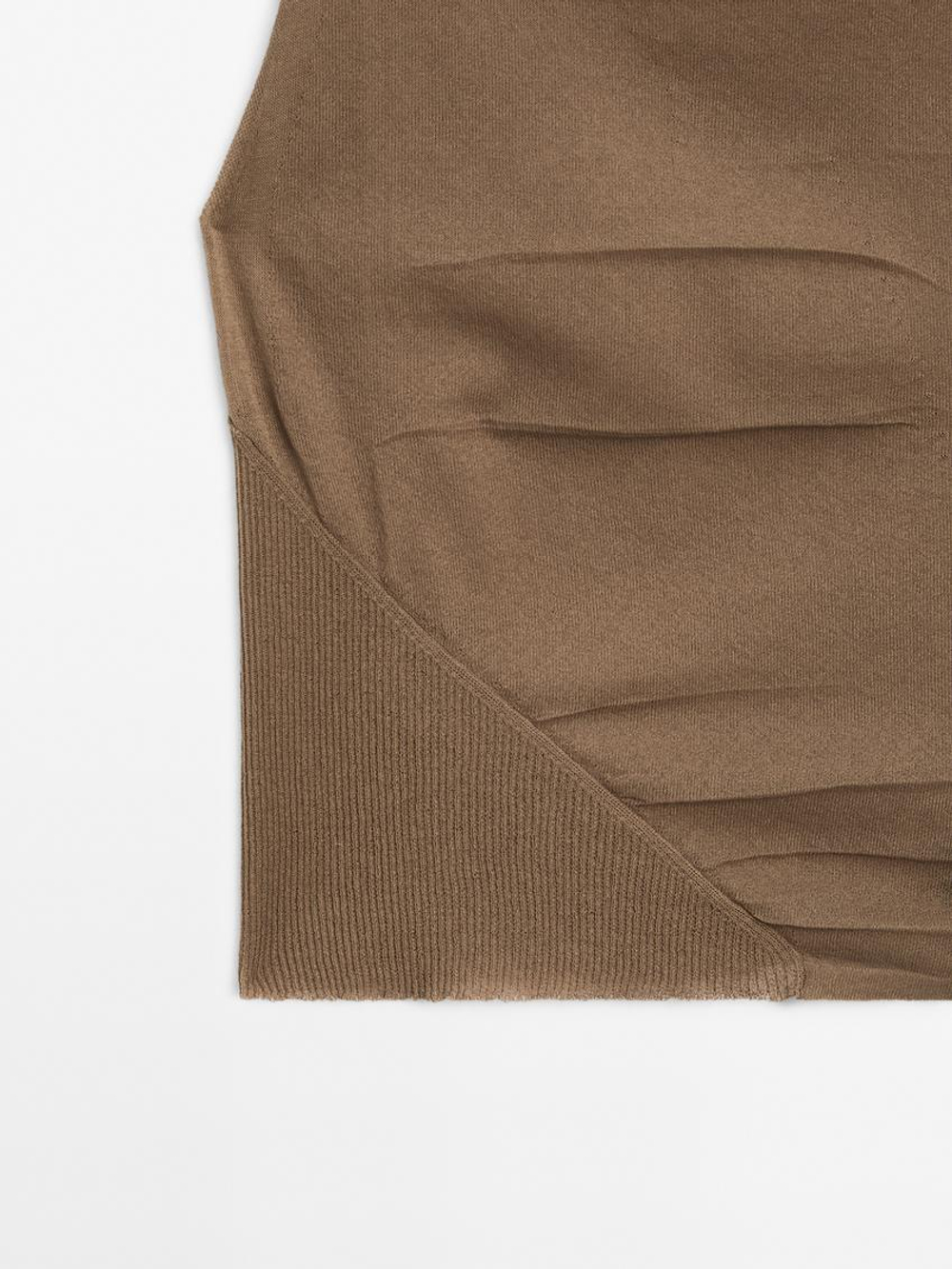 Massimo Dutti Хлопковый топ без рукавов, натуральный